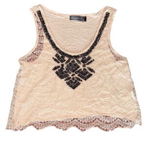 Costa Blanca Sleeveless Blouse with Beaded Embellishments